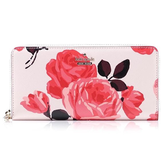kate spade Handbags - Kate Spade Cameron Street Roses Zip Up Wallet